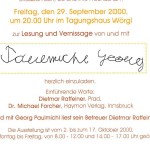 Georg Paulmichl liest zur Vernissage - am 29.09.2000, Lesung zur Vernissage, Tagungshaus Wörgl
