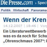 Wenn der Kren Hilfe holt - Artikel, Die Presse, 14.12.2007